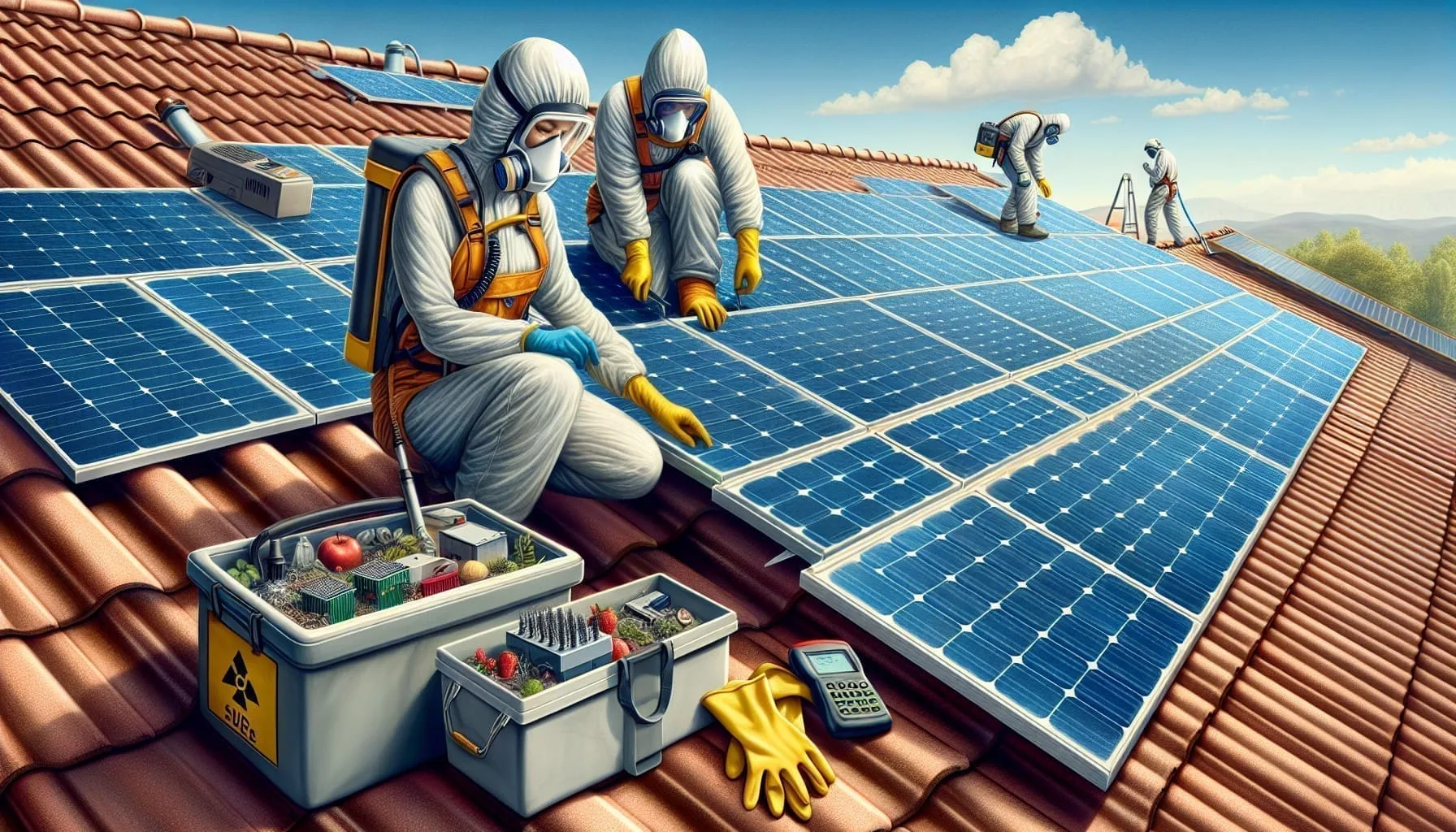 installation panneau solaire sur toit amiante