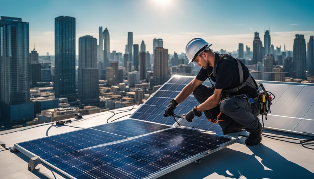 Installation des panneaux solaires