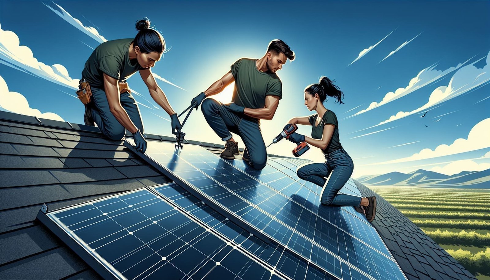 installer des panneaux solaires en mode paysage