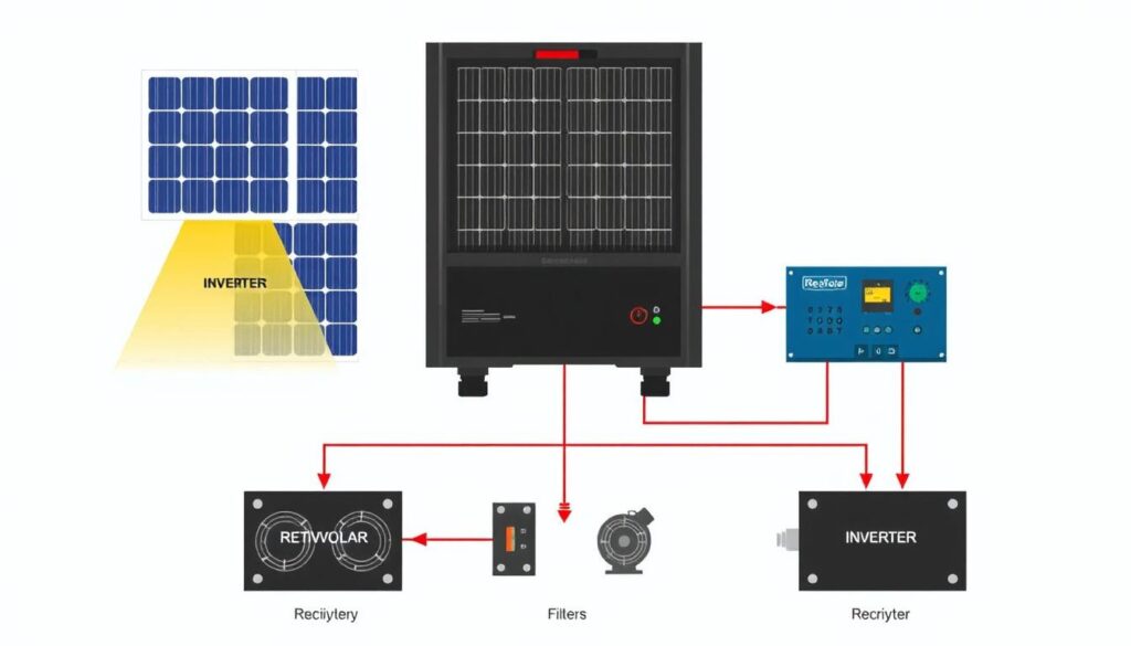 Étapes de conversion du courant dans un onduleur solaire