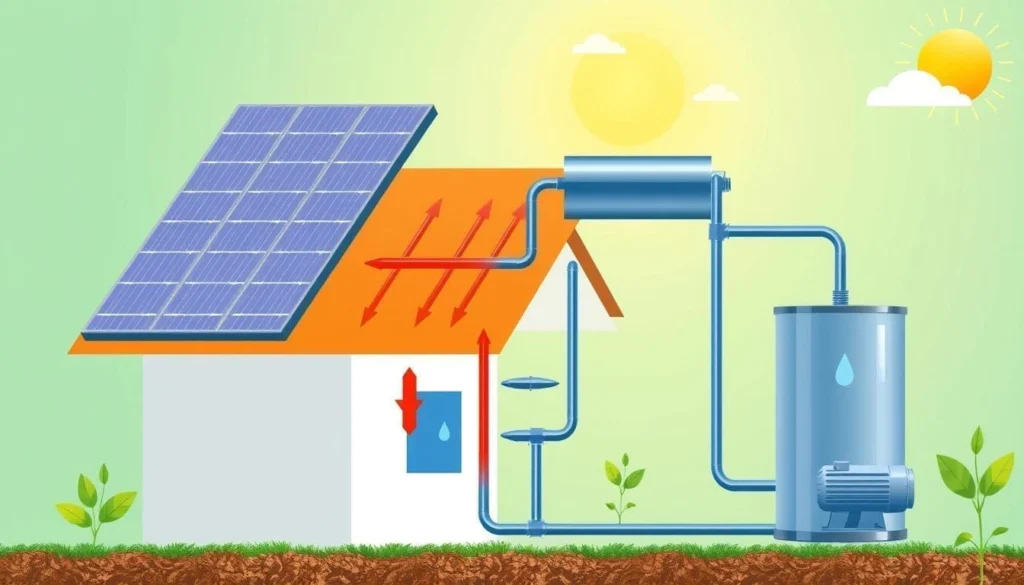 Schéma du système de chauffage solaire thermique