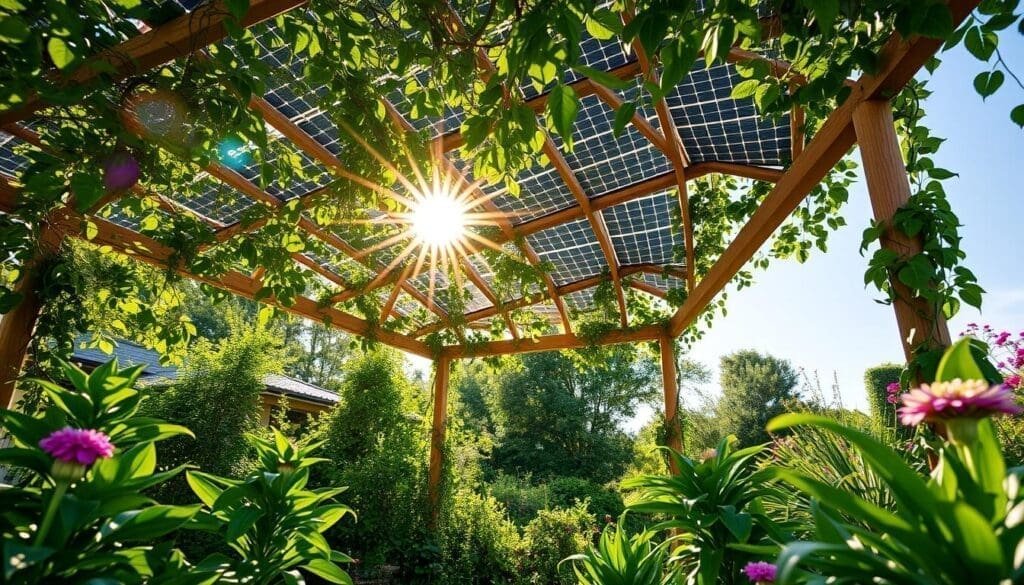 Impianto fotovoltaico su pergolato