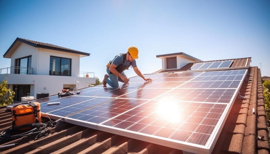 Installation des panneaux solaires