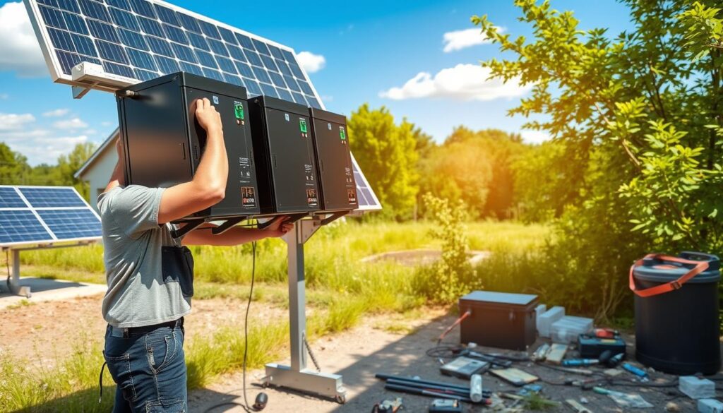 Montaggio batterie fotovoltaico