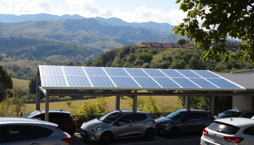 struttura fotovoltaica per parcheggio