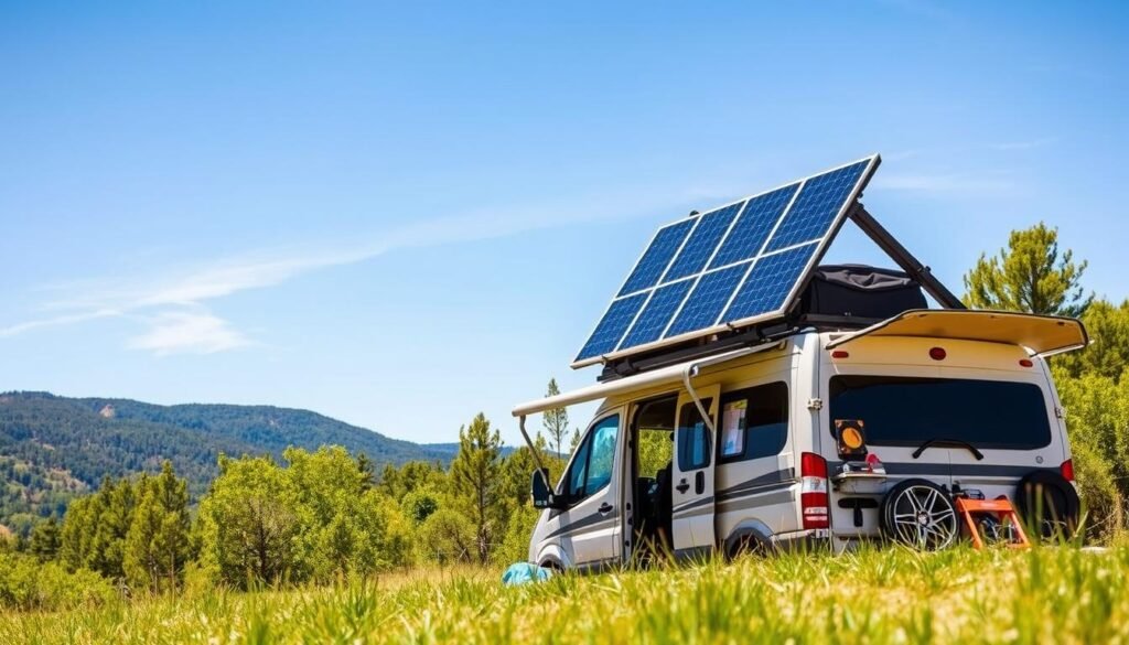 Installation de panneaux solaires sur camping-car