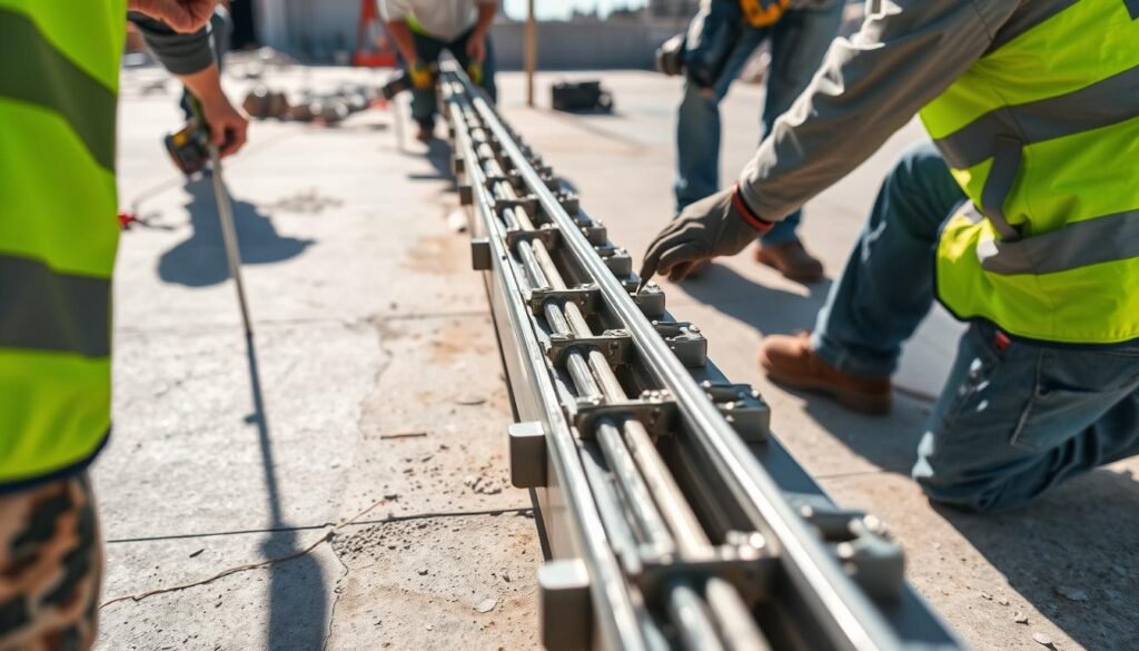 Installation de rails aluminium