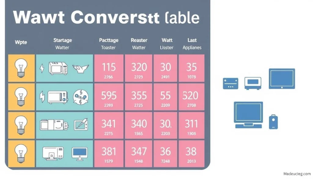 Conversion des watts guide pratique