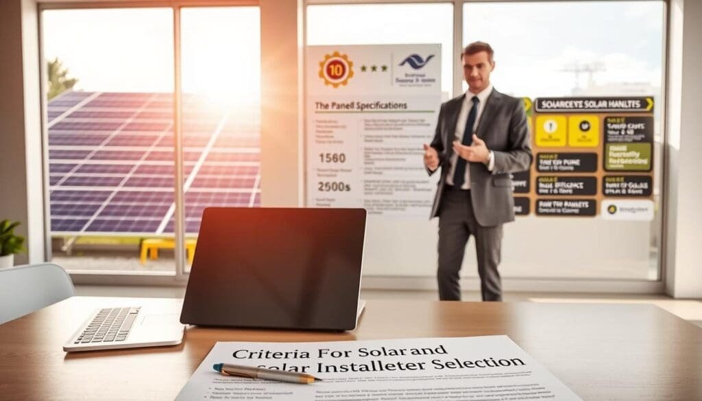 Critères de sélection installateur solaire