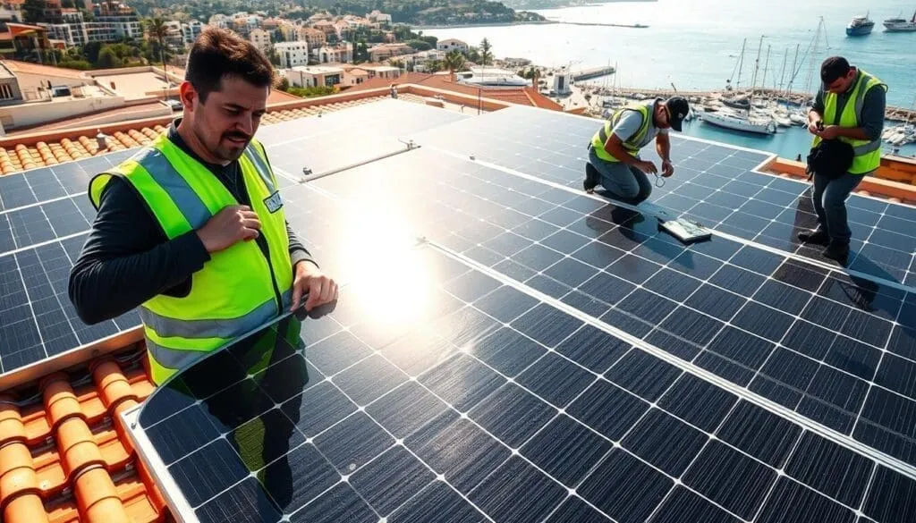 Installation de panneaux solaires à La Seyne-sur-Mer