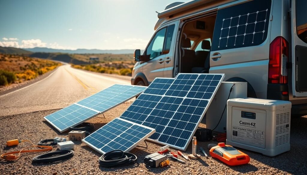 Installation kit panneau solaire camping car