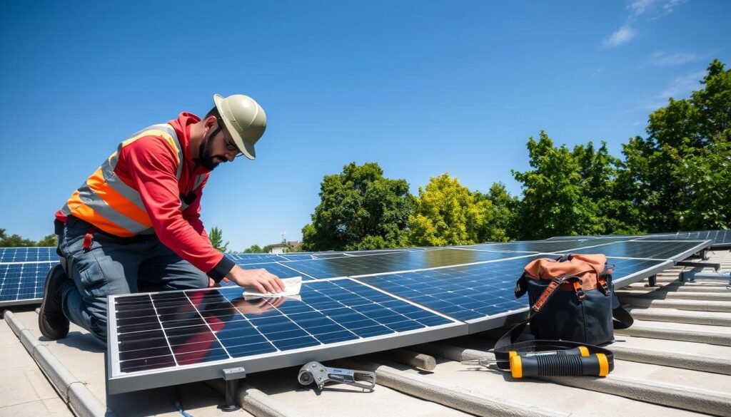 Maintenance de panneaux solaires