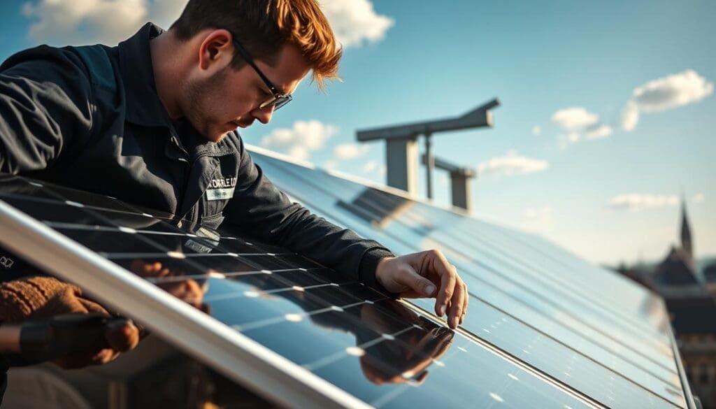 Maintenance de panneaux solaires à Metz