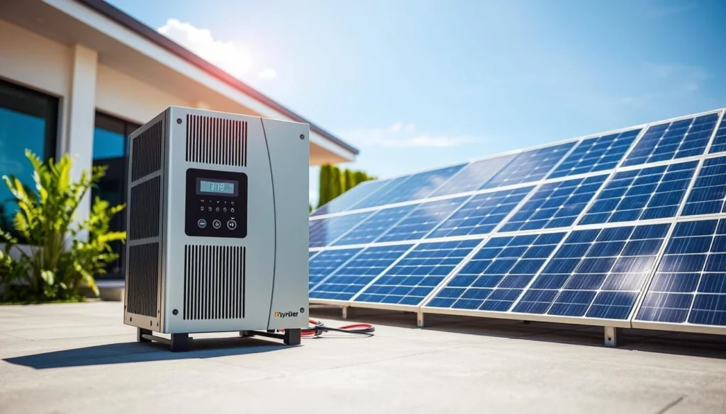 Onduleur hybride et panneaux solaires