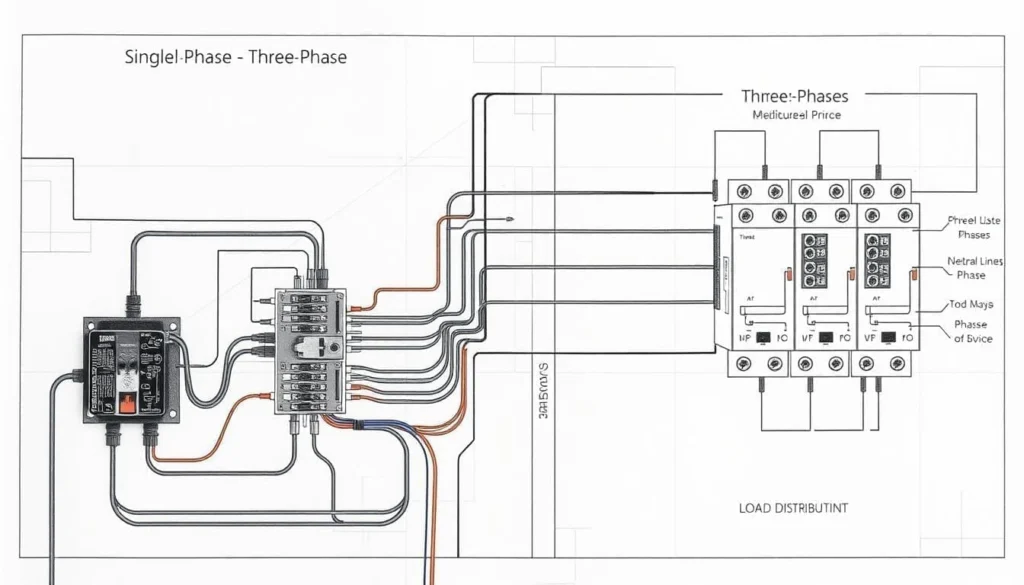 câblage monophasé et triphasé