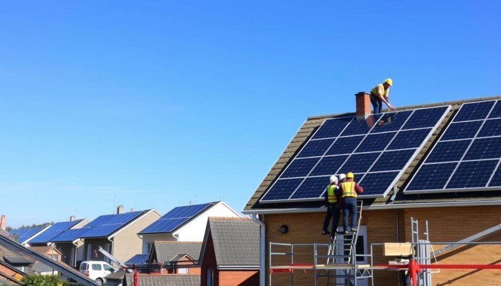 Installation de panneaux solaires au Blanc-Mesnil