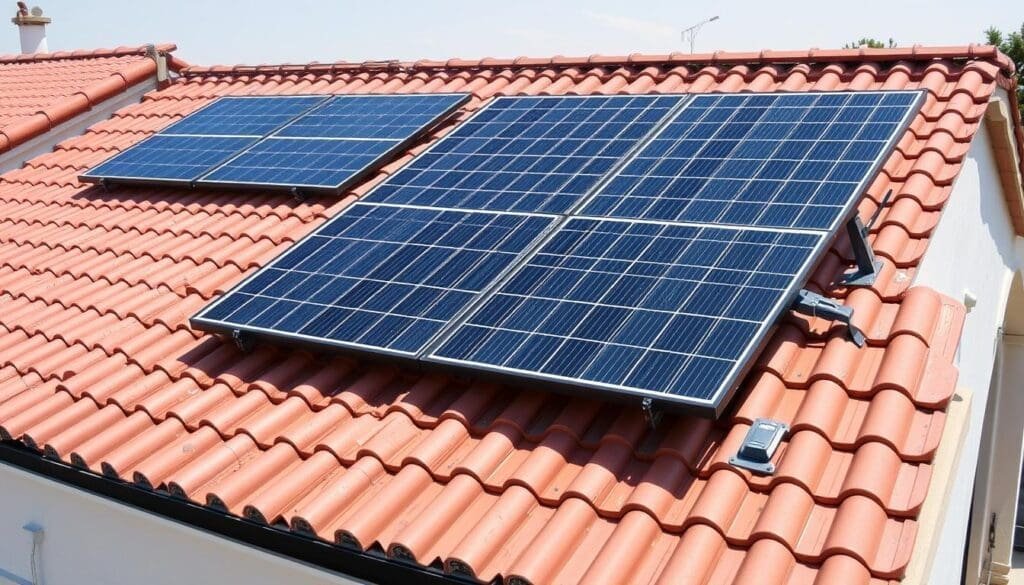 Installation solaire sur toit résidentiel