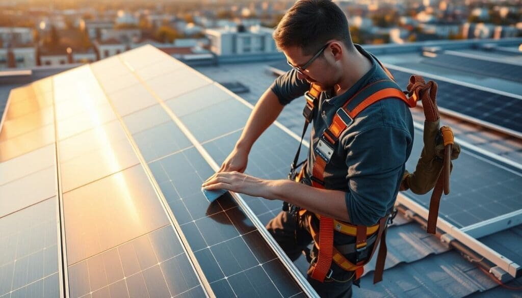 Maintenance de panneaux solaires à Saint-André