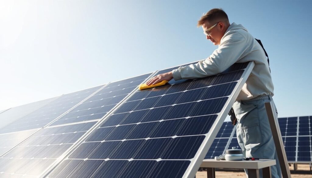 sécurité nettoyage panneaux solaires