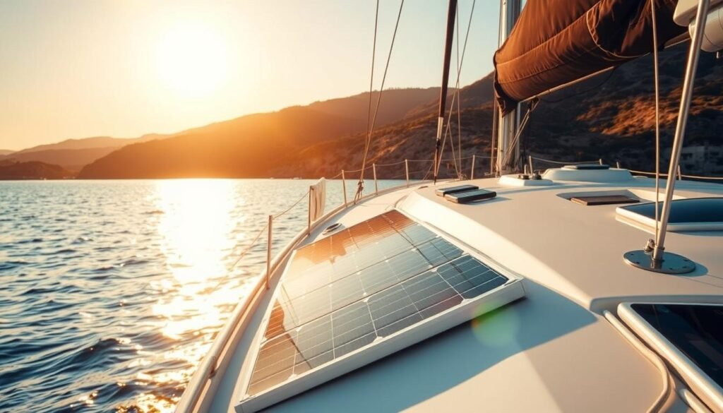 Installation de panneau solaire sur bateau