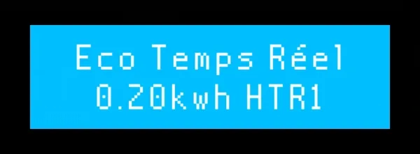 Écran LCD du routeur EKOSIA affichant les économies d’énergie