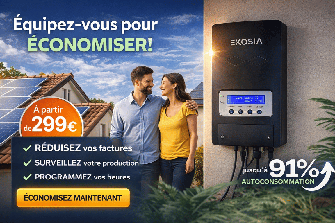 Économies réalisées avec le routeur solaire EKOSIA pour chauffe-eau et autoconsommation photovoltaïque