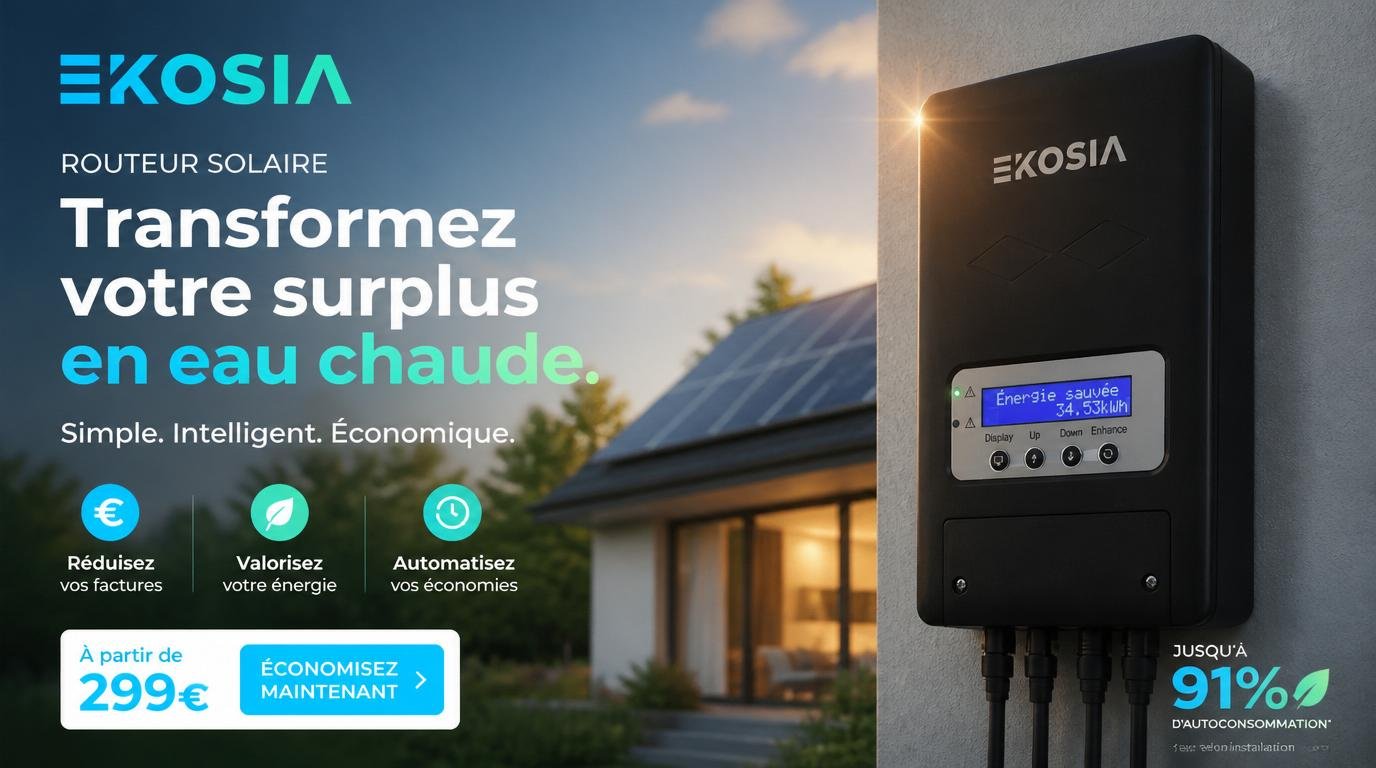 Économies réalisées avec le routeur solaire EKOSIA pour chauffe-eau et autoconsommation photovoltaïque
