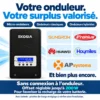 Le SmartSun fonctionne avec les micro-onduleurs, onduleurs classiques et hybrides Sungrow, Fronius, Huawei, Hoymiles et APsystems, sans connexion à l'onduleur